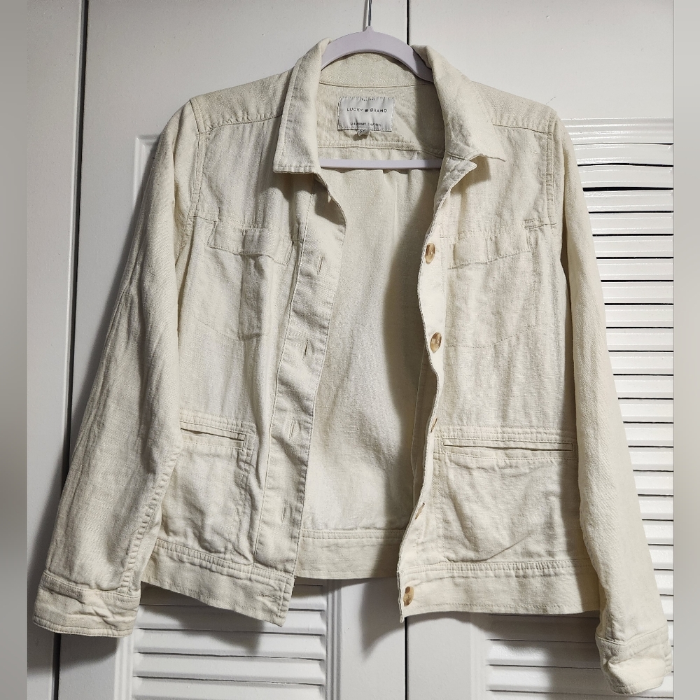 Lucky Brand linen blend blazer size M